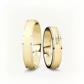 4 mm-es Sárga arany Karikagyűrű pár VD27S