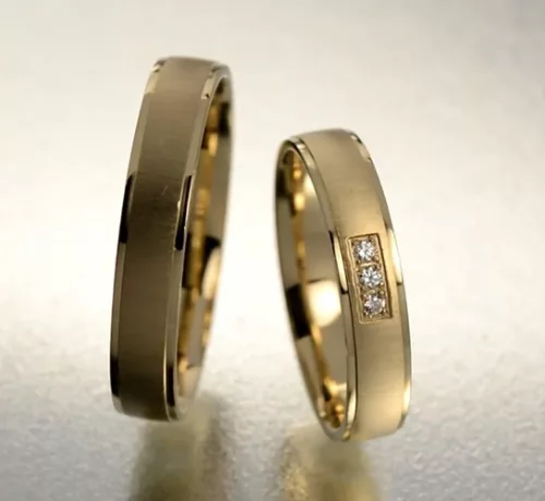 4 mm-es Sárga arany Karikagyűrű pár VD27S