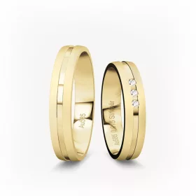 4 mm-es Sárga arany Karikagyűrű pár VD29S