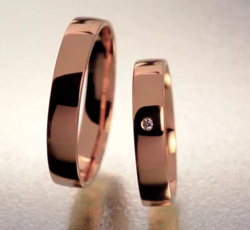 4 mm-es Vörös arany Karikagyűrű pár VD02V