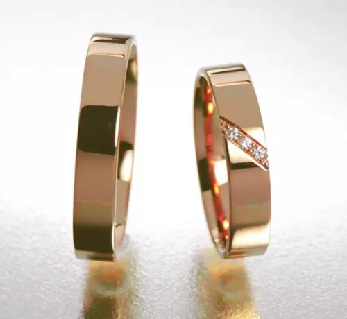 4 mm-es Vörös arany Karikagyűrű pár VD03V