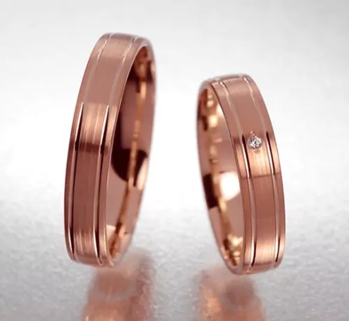 4 mm-es Vörös arany Karikagyűrű pár VD09V