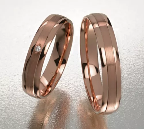 4 mm-es Vörös arany Karikagyűrű pár VD10V