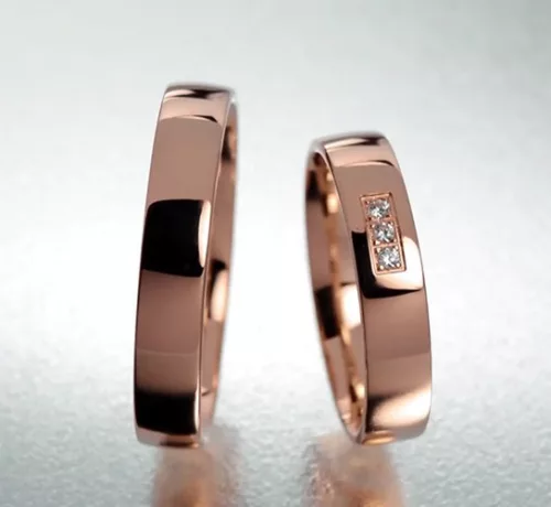 4 mm-es Vörös arany Karikagyűrű pár VD15V