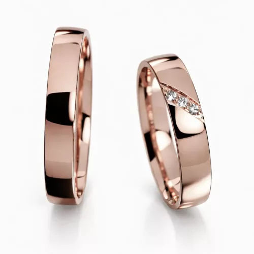 4 mm-es Vörös arany Karikagyűrű pár VD16V