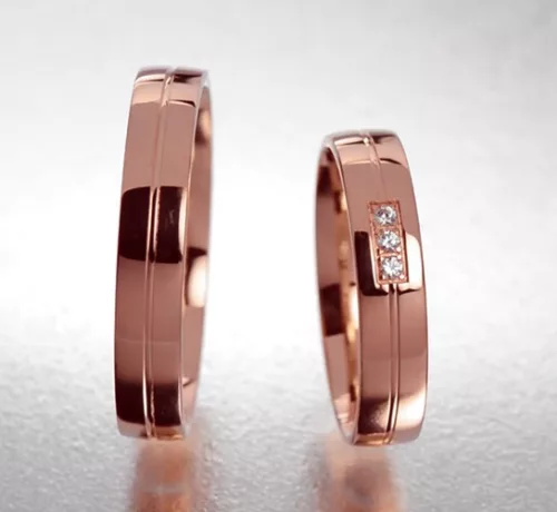 4 mm-es Vörös arany Karikagyűrű pár VD21V