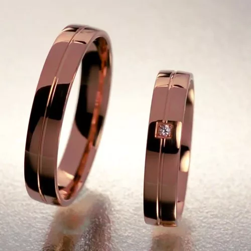 4 mm-es Vörös arany Karikagyűrű pár VD23V