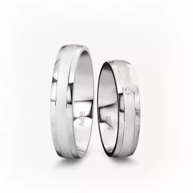 4 mm-es fehér arany Karikagyűrű pár VD10F