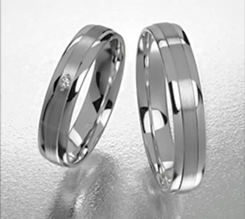 4 mm-es fehér arany Karikagyűrű pár VD10F