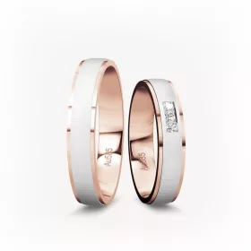 4 mm-es Fehér-Vörös arany Karikagyűrű pár VD27VFV