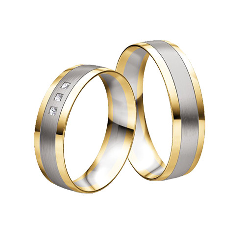 5,5mm Fehér-Sárga arany Karikagyűrű pár HM 32070