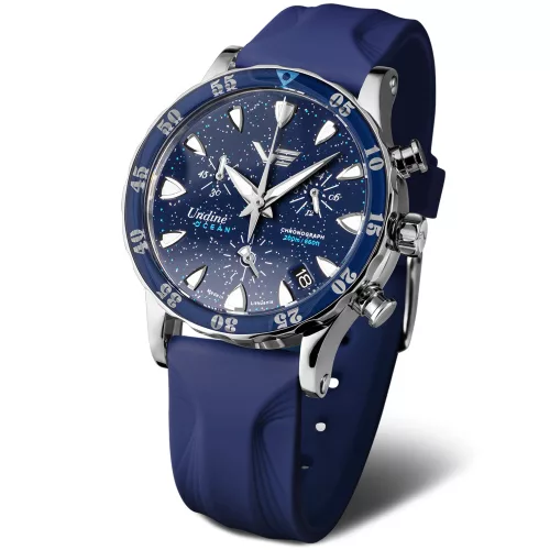 Vostok Europe női karóra – kék számlap, stopperes funkció, 3 szíj