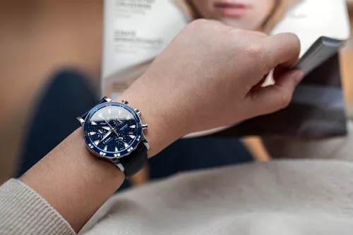 Vostok Europe női karóra – kék számlap, stopperes funkció, 3 szíj