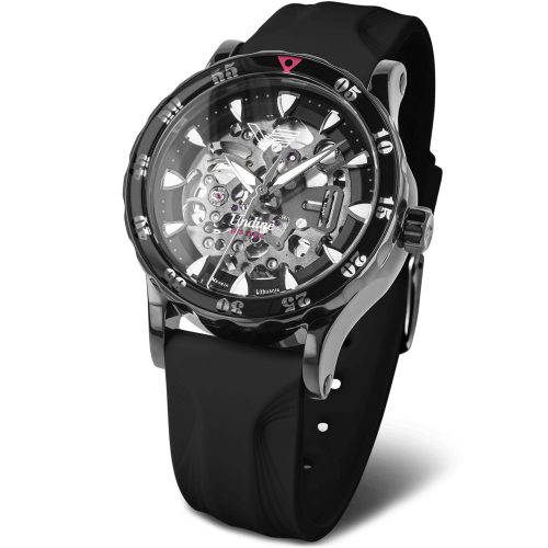 Vostok Europe női automata karóra – fekete PVD tok, skeleton számlap, rája szíj