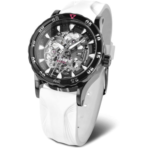 Vostok Europe női automata karóra – fekete PVD tok, skeleton számlap, rája szíj