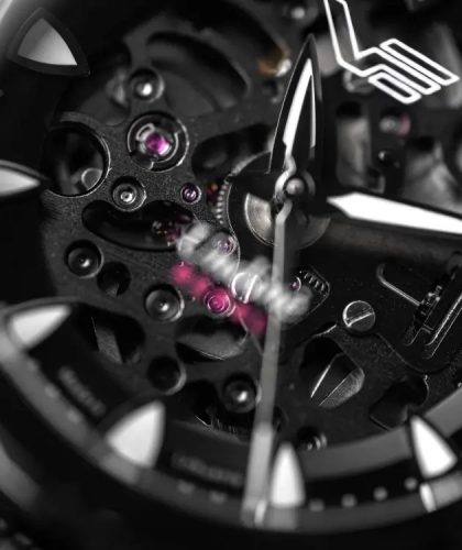 Vostok Europe női automata karóra – fekete PVD tok, skeleton számlap, rája szíj