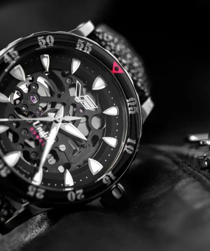 Vostok Europe női automata karóra – fekete PVD tok, skeleton számlap, rája szíj