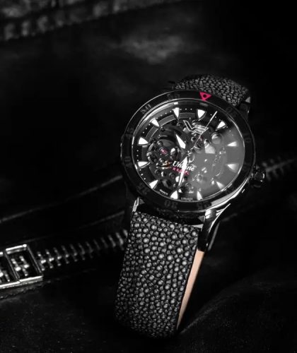 Vostok Europe női automata karóra – fekete PVD tok, skeleton számlap, rája szíj