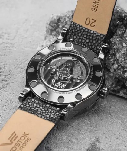 Vostok Europe női automata karóra – fekete PVD tok, skeleton számlap, rája szíj