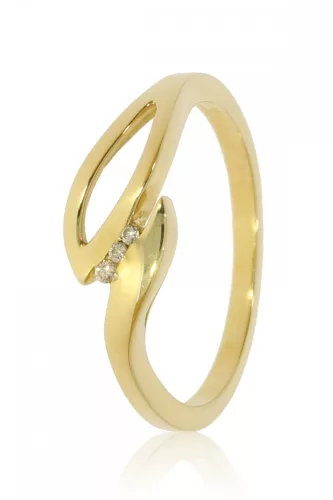 Sárga arany gyémánt köves gyűrű 54786