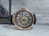 Poljot Dobronrav 5501.1910613 férfi karóra – rosegold tok, áttetsző számlap, fekete szíj