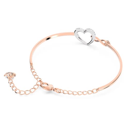 Swarovski Hyperbola női karperec – fehér kristály végtelen és szív motívum, vegyes fém