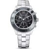 Swarovski Octea Lux Sport – fekete számlap, ezüst acél karkötő, kristály indexek