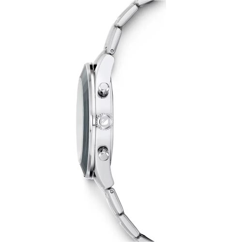 Swarovski Octea Lux Sport – fekete számlap, ezüst acél karkötő, kristály indexek