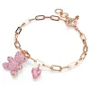Swarovski Teddy női karkötő – rózsaarany tónus, rózsaszín medve kristály