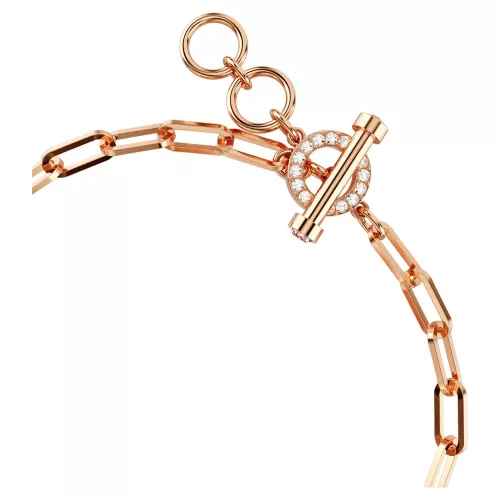 Swarovski Teddy női karkötő – rózsaarany tónus, rózsaszín medve kristály