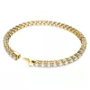 Swarovski Matrix Tennis karkötő – fehér cirkónia, arany tónusú fém szíj