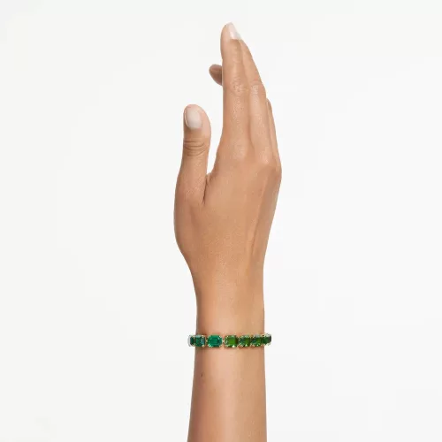 Swarovski Millenia női karkötő – arany tónusú, zöld kristály színátmenet