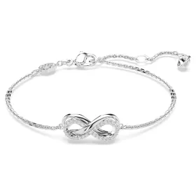 Swarovski Hyperbola karkötő – végtelen forma, fehér kristály, rodiumozott