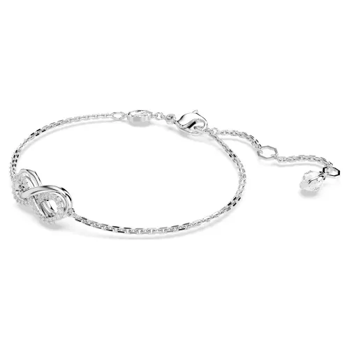 Swarovski Hyperbola karkötő – végtelen forma, fehér kristály, rodiumozott