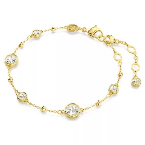 Swarovski női karkötő – arany tónusú bevonat, fehér kristályokkal