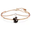 Swarovski Swan női karperec – rózsaarany tónus, fekete hattyú kristály