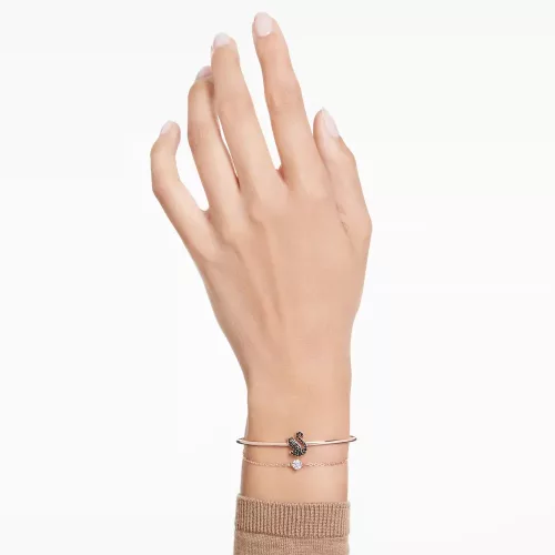 Swarovski Swan női karperec – rózsaarany tónus, fekete hattyú kristály