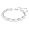 Swarovski Matrix Tennis női karkötő – fehér kristálygyöngy, zirconia és ródium bevonat