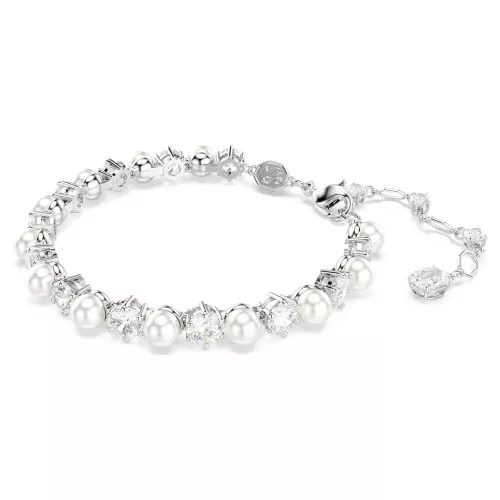 Swarovski Matrix Tennis női karkötő – fehér kristálygyöngy, zirconia és ródium bevonat
