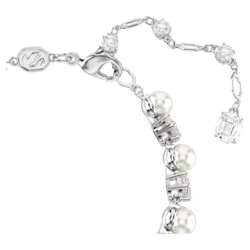 Swarovski Matrix Tennis női karkötő – fehér kristálygyöngy, zirconia és ródium bevonat