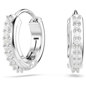 Swarovski Matrix karika fülbevaló – fehér cirkónia, rhodium bevonat