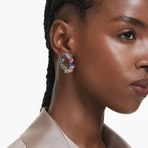 Swarovski Gema 5692412 kis karika fülbevaló vegyes kristályokkal