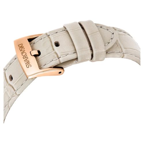 Swarovski Matrix Tennis Chrono női karóra – rózsaarany tónus, bézs bőrszíj, kristálydísz