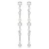 Swarovski Constella női csepp alakú fülbevaló – fehér kristálygyöngy, cirkónia, ródium bevonat
