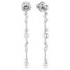 Swarovski Constella női csepp alakú fülbevaló – fehér kristálygyöngy, cirkónia, ródium bevonat