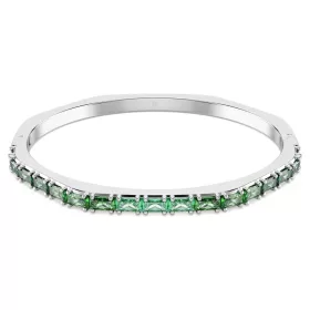 Swarovski Matrix csuklópánt – zöld baguette cirkónia, rhodium bevonat