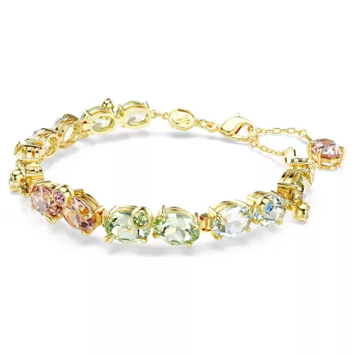 Swarovski Gema Tennis női karkötő – arany tónusú bevonat, többszínű kristályok