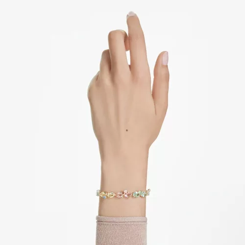 Swarovski Gema Tennis női karkötő – arany tónusú bevonat, többszínű kristályok