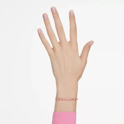 Swarovski Matrix Tennis 5707187 karkötő rózsaszín kristályokkal