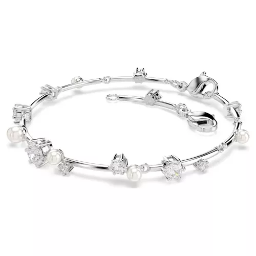 Swarovski Constella női karkötő – ródium bevonat, fehér kristály és gyöngy díszítés